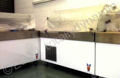 Stainless Steel catering units wrapped white