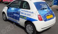 Fiat 500 wrapped with printed graphics by Totally Dynamic North London