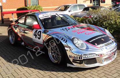 Porsche 997 GT3 wrapped in chrome racing livery by Totally Dynamic South London