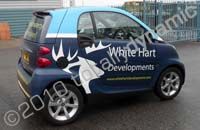 Smart Car wrapped for White Hart Properties by Totally Dynamic North London