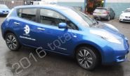 Nissan Leaf vinyl wrapped for Electric Blue