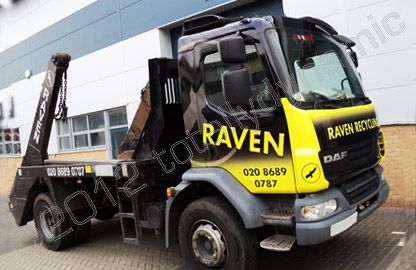 DAF LF cab fully wrapped in printed vinyl design by Totally Dynamic South London