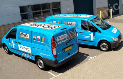 Fleet of Mercedes Travelliners in wrapped design by Totally Dynamic South London