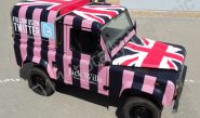 Land Rover 90 wrapped for Jack Wills by Totally Dynamic South London