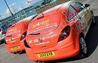 Vauxhall Corsas wrapped in full colour printed design by Totally Dynamic North London