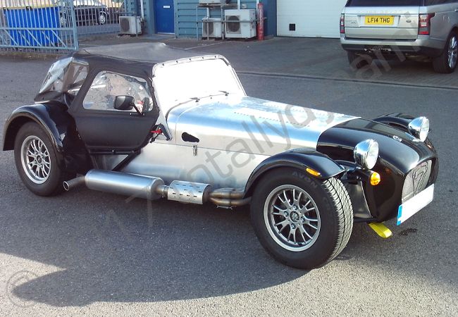 Caterham 7 fully vinyl wrapped in a printed car wrap design