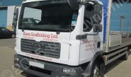 MAN TGL lorry cab vinyl wrapped for Blaze Scaffolding