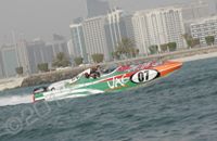 Superstock Powerboats vinyl wrapped for exhibition race in the UAE by Totally Dynamic Southampton