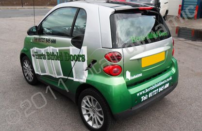 Smart ForTwo with printed metallic vinyl car wrap by Totally Dynamic North London