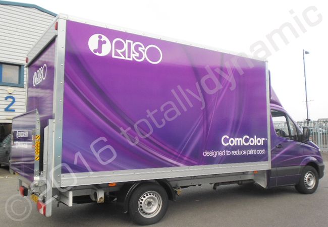 Mercedes Sprinter Luton Box van wrapped for Com Colour