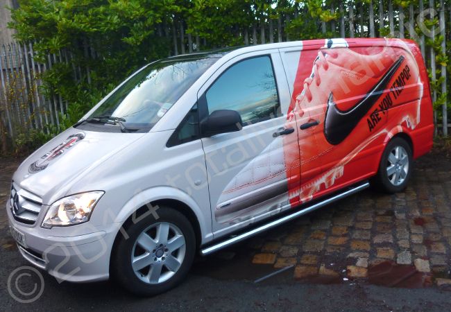 Mercedes Vito van fully wrapped in a printed vinyl vehicle wrap for NIKE by Totally Dynamic Manchester