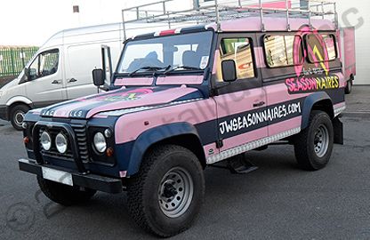 Land Rover Defender 110 LWB wrapped in printed matte wrap by Totally Dynamic North London