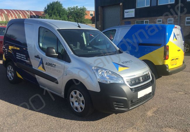 VW Caddy vinyl wrapped for Aspect Group Services