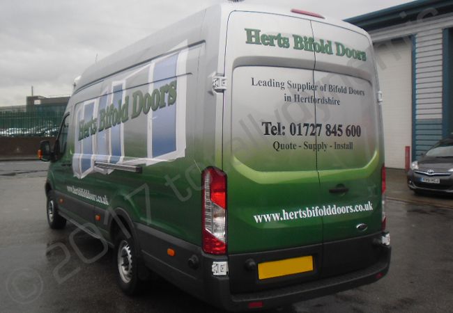 Ford Transit vinyl wrapped for Herts Bi-fold Doors