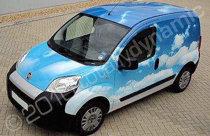 Fiat Fiorino van wrapped in printed vinyl wrap by Totally Dynamic South London