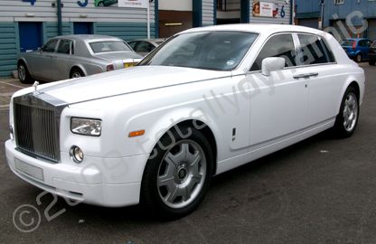 Rolls Royce Phantom wrapped white by Totally Dynamic North London (one of two)