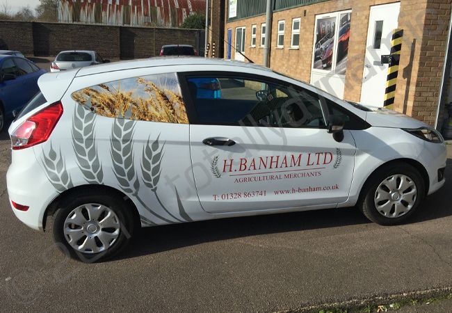 Ford Fiesta van vinyl wrapped for H Banham