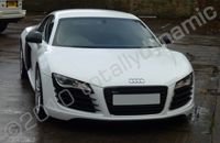 Audi R8 wrapped gloss white with carbon fibre detail by Totally Dynamic Leeds/Bradford