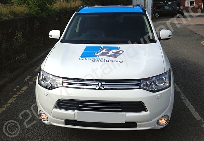 Mitsubishi Shogun part-wrapped in a vinyl car-wrap design for Belissima Exclusives by Totally Dynamic Manchester