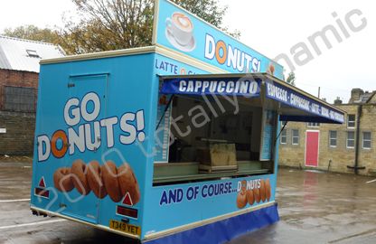 Catering trailer wrapped in full wrap for Go Donuts