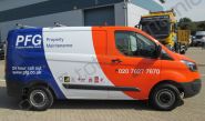 Ford Transit van vinyl wrapped for PFG