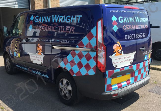 Ford Transit vinyl wrapped for Gavin Wright Ceramic Tiler
