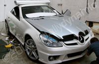 Mercedes SLK wrapped pearlescent white by Totally Dynamic North London