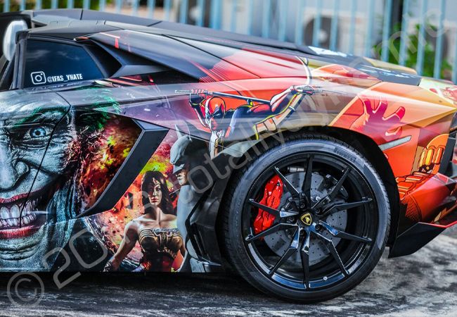 Lamborghini Aventador wrapped for the 2016 Modball Rally