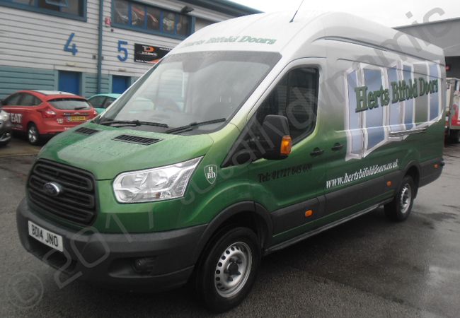 Ford Transit vinyl wrapped for Herts Bi-fold Doors