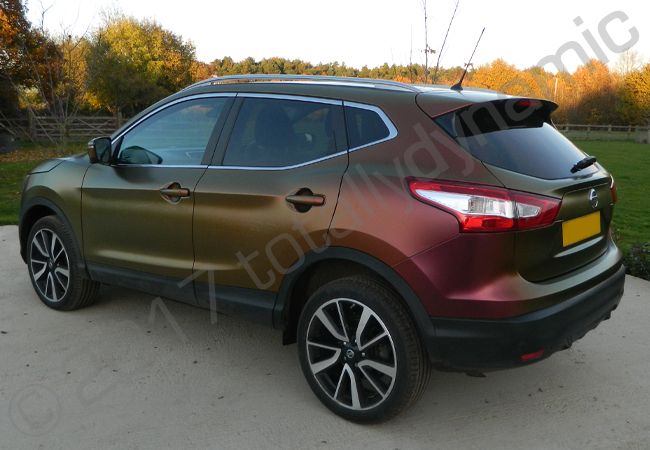 Nissan Qashqai vinyl wrapped in Rising Sun Colour Flow vinyl