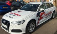 Audi A6 estate vinyl wrapped for Tom Fuller Taxis