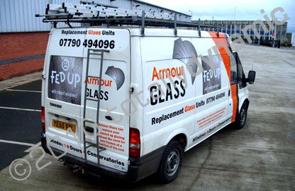 Ford Transit Van wrapped for Armour Glass by Totally Dynamic Leeds/Bradford