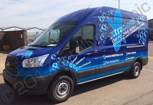 Ford Transit van vinyl wrapped for XtraClean