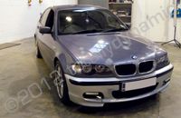 BMW 3 series fully wrapped in gloss black vinyl with gloss orange cut vinyl lettering by Totally Dynamic Leeds