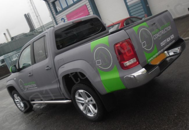 VW Amarok vinyl wrapped for Mark Anthony Construction