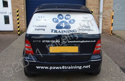 Mercedes A Class with perforated rear window and graphics by Totally Dynamic Norfolk
