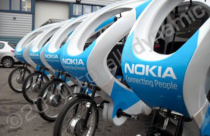 Rickshaws wrapped for Nokia by Totally Dynamic North London