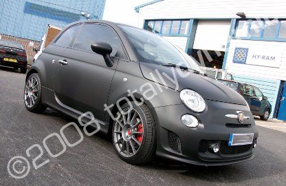 Fiat 500 wrapped matt black by Totally Dyamic North London