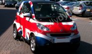 Smart Fortwo wrapped in printed Union Jack by Totally Dynamic Southampton