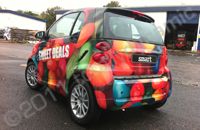 Smart Car in fully printed colour wrap, wrapped by Totally Dynamic Central Scotland