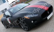 Maserati Granturismo wrapped matt black with matt red stripe by Totally Dynamic South London