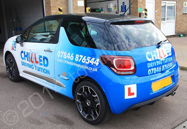 Citroen DS3 fully vinyl wrapped in a printed vehicle wrap design by Totally Dynamic Norfolk