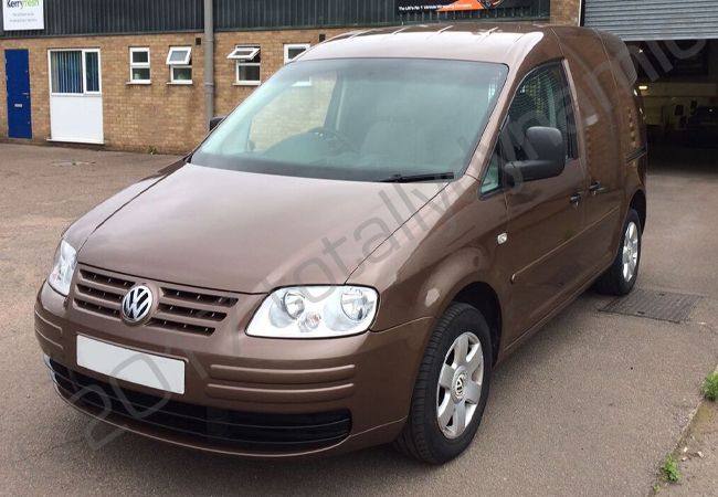 VW Caddy van fully wrapped in gloss metallic brown