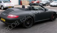 Porsche 997 wrapped matt black by Totally Dynamic North London