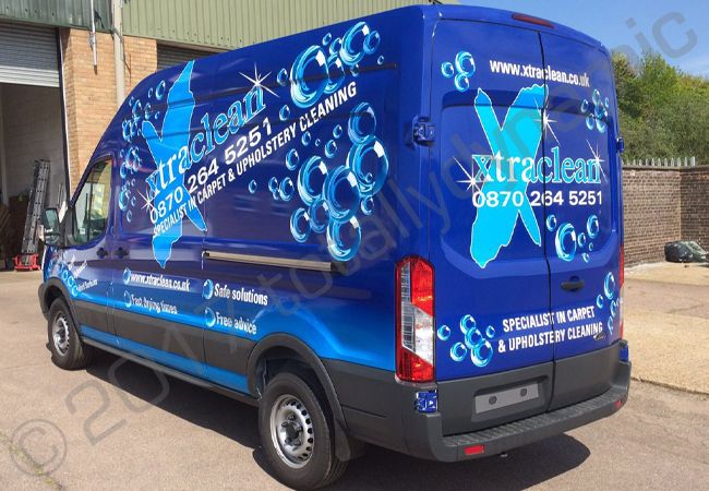 Ford Transit van vinyl wrapped for XtraClean