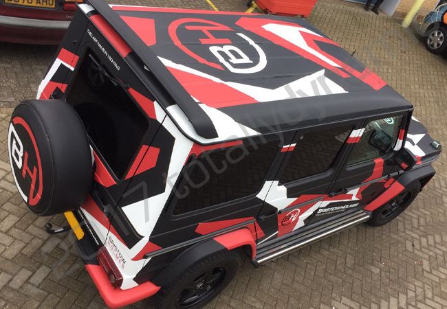 Mercedes G Wagon vinyl wrapped for Bristow Holmes Yachting
