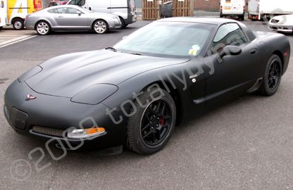 Chevrolet Corvette wrapped matt black by Totally Dynamic North London