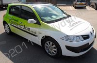 Renault Megane with a fully printed vehicle wrap by Totally Dynamic North London