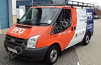 Ford Transit SWB fleet wrapped in coloured vinyl by Totally Dynamic South London