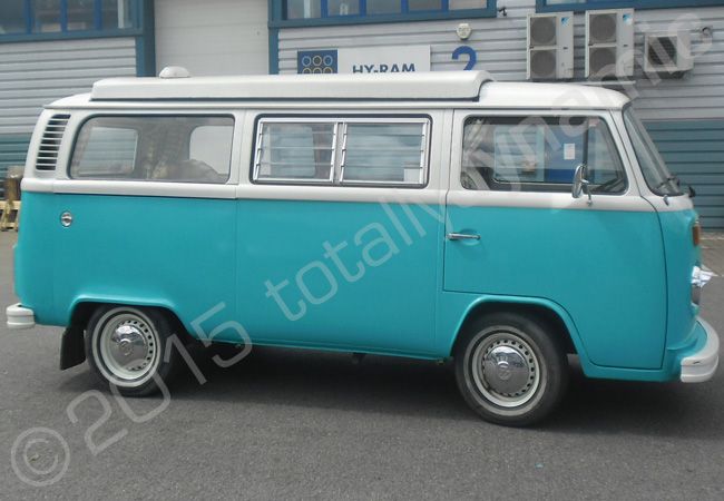 VW Campervan fully vinyl wrapped for Star Camper Hire in a matt blue vinyl vehicle wrap by Totally Dynamic North London